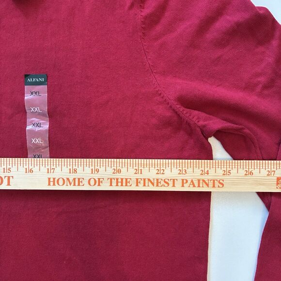 New Alfani V Neck Sweater Holiday Red Christmas Long Sleeve Men’s XXL Grandpa - Picture 6 of 7